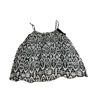 Black and White Derek Heart Tank Top With Aztec Design